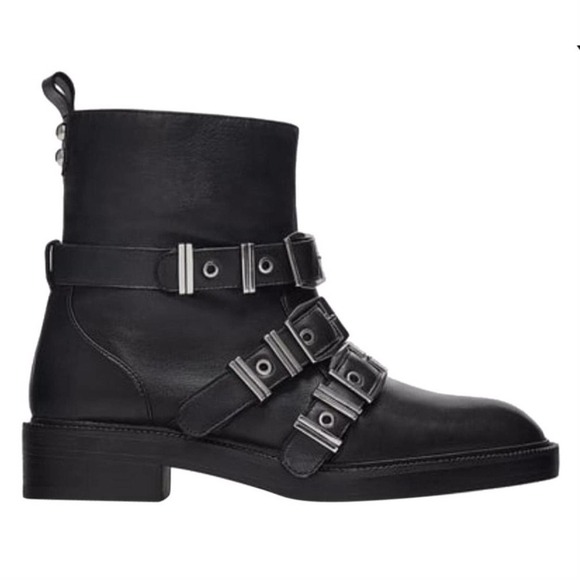 Zara black leather Boots 8.5. Case#006 - Picture 1 of 5